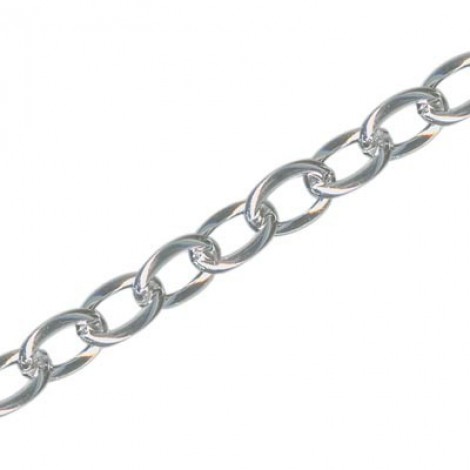 4.6x6.3mm Drawn Cable Chain - White Plated - Per metre 4.6x6.3mm Drawn Cable Chain - White Plated - Per metre