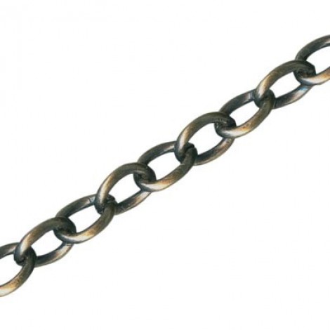 4.6x6.3mm Drawn Cable Chain - Ant Brass Plated