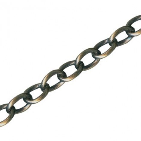 4.6x6.3mm Drawn Cable Chain - Ant Brass Plated - Per metre 4.6x6.3mm Drawn Cable Chain - Ant Brass Plated - Per metre