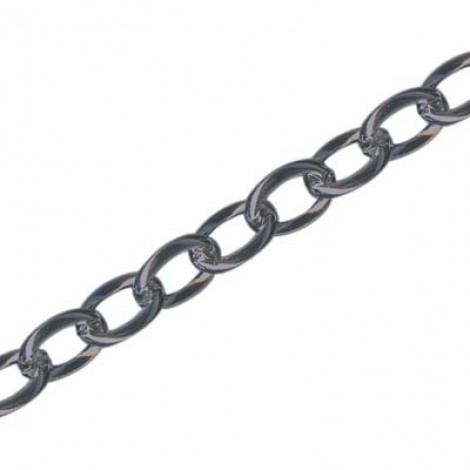 4.6x6.3mm Drawn Cable Chain - Gunmetal Plated - Per metre