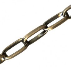 5.5x12mm Drawn Flat Cable Chain - Antique Brass Plate - Per metre
