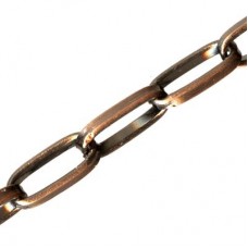 5.5x12mm Drawn Flat Cable Chain - Copper Plated Steel