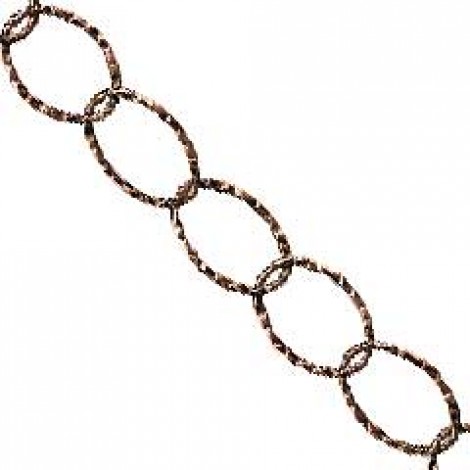 Hammered Antique Copper Chain - 14x20 Links