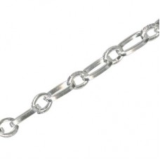 3.4x6.4mm Flattened Long & Short Cable Chain - White