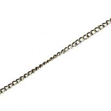 2.4mm Antique Brass Plated Steel Curb Chain
