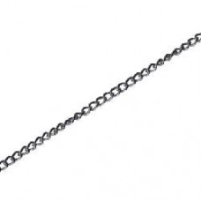 2.4mm Gunmetal Plated Steel Curb Chain - Per Metre