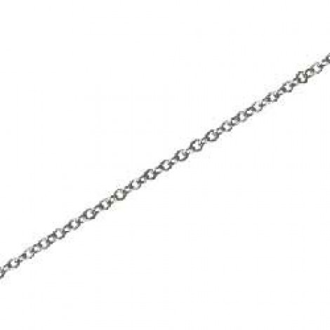1.9mm White (Nickel Silver) Plated Flat Cable Chain