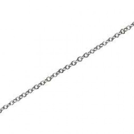 1.9mm White (Nickel Silver) Plated Flat Cable Chain - Per metre