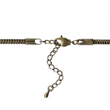 20" (51cm) 3.3mm diam Ant Brass Snake Chain Necklace - Each