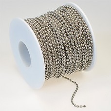 2.4mm Silver Steel Ball Chain - Per metre