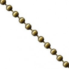 2.4mm Antique Brass Plated Steel Ball Chain - Per Metre