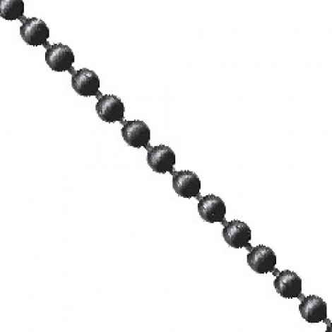 1.8mm Gunmetal Plated Ball Chain - Per Metre