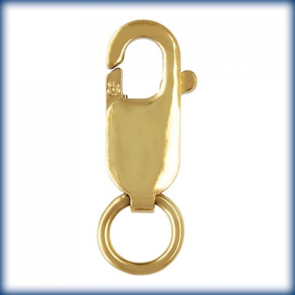 one 14k solid yellow gold jewelry lobster clasp 8x3mm