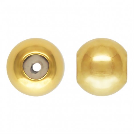 3mm 14K Gold-Filled Round Beads with 0.5mm ID Silicone Hole - Pack of 2