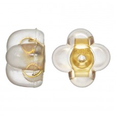 Four Leaf Clover 14Kt 1/20 Gold Filled Silicone Earring Cutches - Per Pair