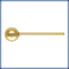3mm 14K Gold Filled Ball Earposts (no loop) - Per pair