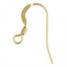 19mm 22ga 14K Gold Filled French Earwires with Coil - Per Pair