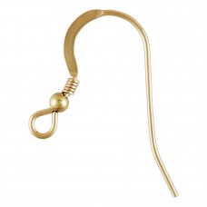 19mm 22ga 14K Gold Filled Flat Loop Earwires with Bead & Coil - Per Pair