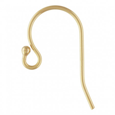 10.8x19.7mm 20.5ga 14K 1/20 Gold Filled Earwires with Ball End - Per Pair