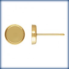 6mm ID 14Kt Gold Filled Bezel Cup Earpost Settings - Per Pair