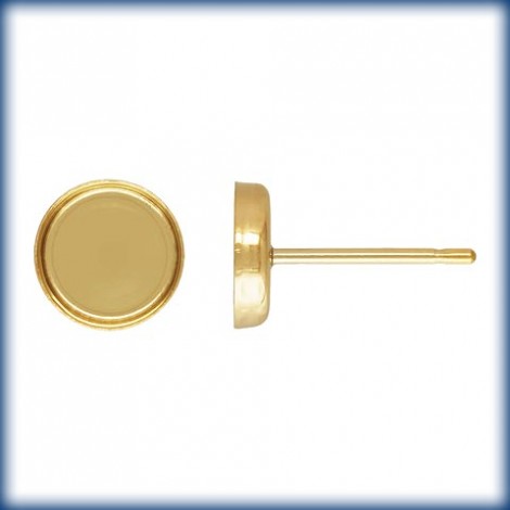 6mm ID 14Kt Gold Filled Bezel Cup Earpost Settings