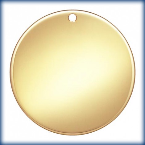19mm 24ga Gold Filled Blank Round Disc with 1.2mm hole - Each