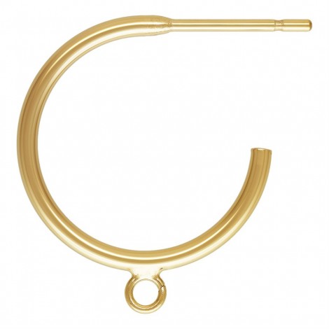 20.0mm 14K Gold Filled 3/4 Hoop Post Earrings w/Ring - per pair