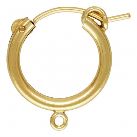2.3x15mm 14kt Gold Filled Eurowire Hoop Earrings w-Open Ring - Per Pair 2.3x15mm 14kt Gold Filled Eurowire Hoop Earrings w-Open Ring - Per Pair