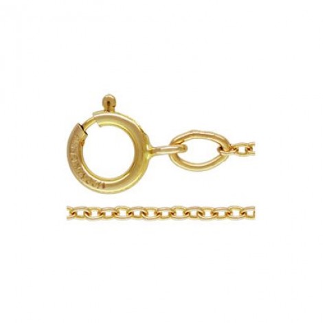 18in (46cm) 1.2mm Gold Filled Flat Cable Chain Necklace - Each