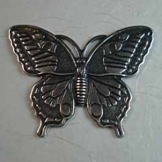 45x35mm Large Sterling Silver Plated Butterfly - Each