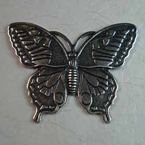 45x35mm Large Sterling Silver Plated Butterfly