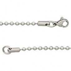 18 in (46cm) 304 Stainless Steel Ball Chain Necklaces w-Extension Chain - Each