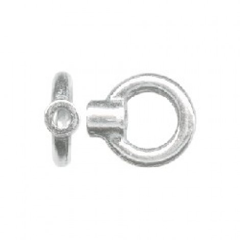 1.5mm ID Crimp Cord End w/Ring - Silver Plated
