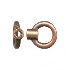 .8mm ID Crimp Cord End w/Ring - Antique Copper Plate
