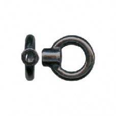 .8mm ID Crimp Cord Ends w/Ring - Gunmetal Plated - 5 pair