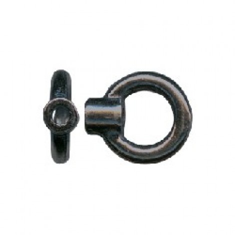 1.5mm ID Crimp Cord End w/Ring - Gunmetal Plated