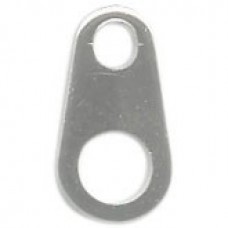 7mm Nickel Plated Silver Chain Tabs - Pack of 50