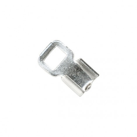 3.5mm Fold Over Cord End Crimps with Loop - Large - White (Im Rhodium) Plated