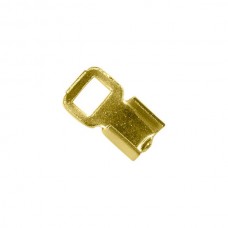 3.5mm Fold Over Cord End Crimps with Loop - Large - Gold Plated