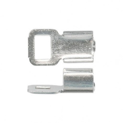 3.5mm Silver Plated Fold-Over Cord Crimp Ends - Pack of 12