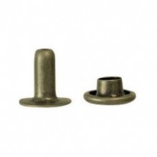 1/4" Ant Brass Plated Small Steel Rapid Rivets - Pk 100