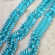 3x10mm Czech Dagger Beads - Translucent Turquoise - Pack of 50