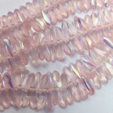 3x11mm Czech Rosaline AB Dagger Beads - Pack of 50