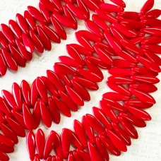 5x16mm Czech Glass Daggers - Opaque Red - Pack of 20