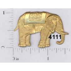 30mm Indian Elephant Raw Pressed Brass Charm - Each