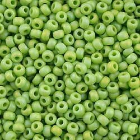 8/0 Miyuki Seed Beads - Matte Opaque Charteuse AB - 20gm