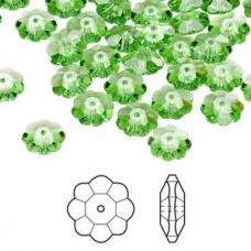 8mm Crystal Passions 3700 Crystal Marguerite Flower Beads - Peridot - Pack of 2