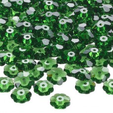 8mm Crystal Passions 3700 Crystal Marguerite Flower Beads - Fern Green - Pack of 2