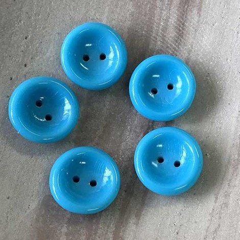 Czech 2-Hole 14mm Cup Buttons - Turquoise - Pack of 5 Czech 2-Hole 14mm Cup Buttons - Turquoise - Pack of 5