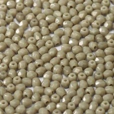 3mm Czech Fire Polished Beads - Opaque Grey - Pack of 50